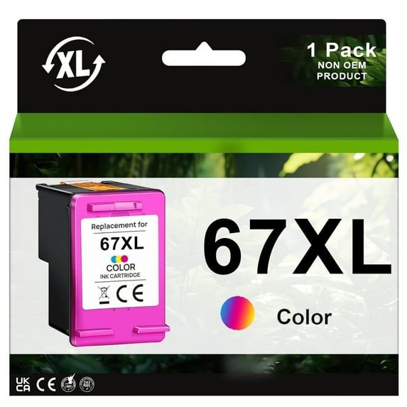 67XL 1 Tri-Color Ink Cartridge Replacement for HP DeskJet 2700 2700e Printer