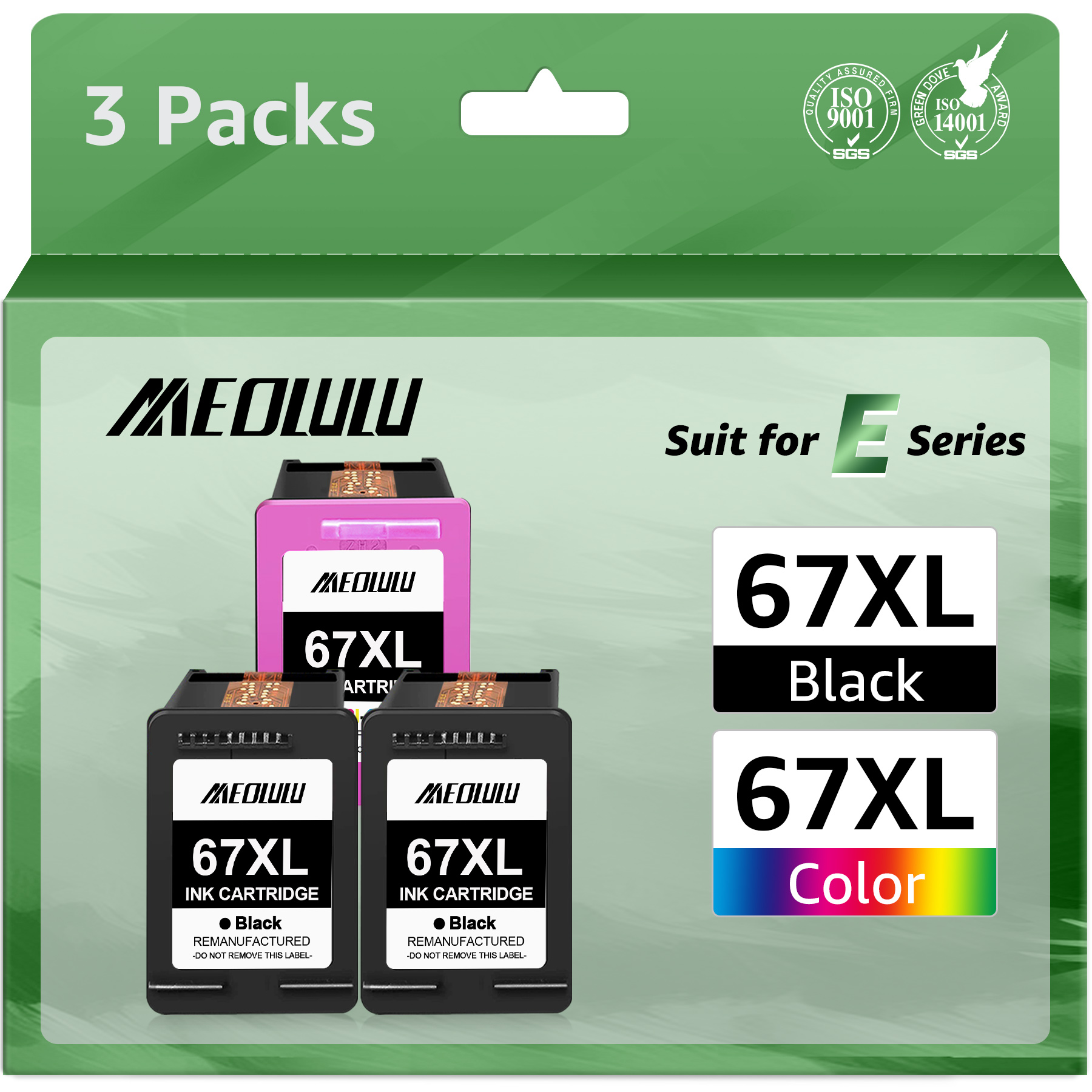 67XL Ink Cartridges Fit for HP Ink 67 67XL for Deskjet 2700 2700e 2755