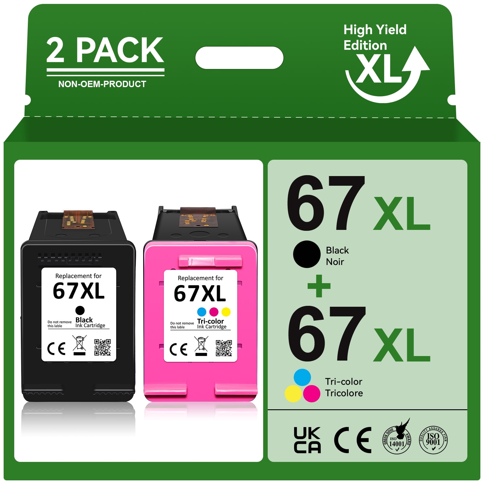 HP 67XL Tri-Color Original Ink Cartridge - Walmart.com