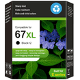 thumbnail image 1 of 67XL Black Ink Cartridge Compatible for HP 67 Black Ink Cartridge for HP Ink 67 Black for HP DeskJet 2852e 2842e 4252e Printer (2 Pack), 1 of 9