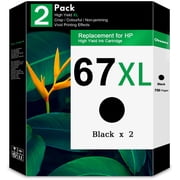 67XL Ink Cartridges 2-Pack,Black Compatible for HP67 Ink Cartridge for Deskjet 2742e 2752e 2755e 2855e 4155e 4255e 6055e 6065e Printers