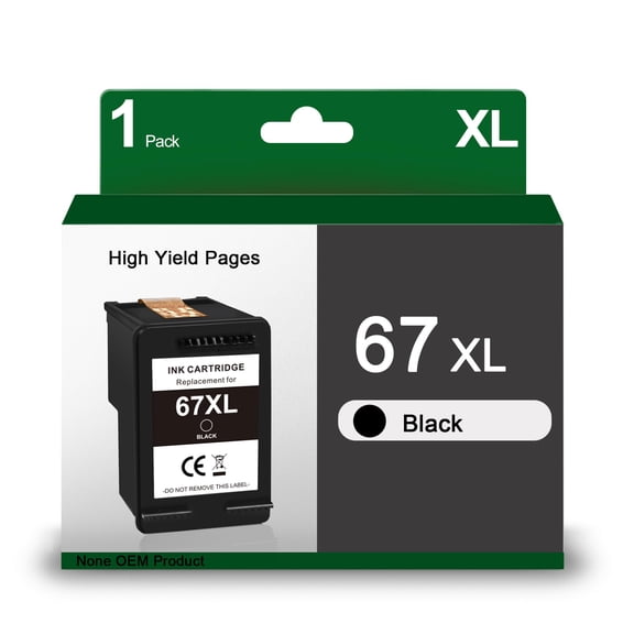 67XL Black Ink Cartridge Replacement for 67 XL 67 Vaule Pack for Envy 6055 6055e 6052 6075 Envy Pro 6455 6455e 6475 6452 6458 DeskJet 4155 2755 2755e 4052 Printer (1 Black)