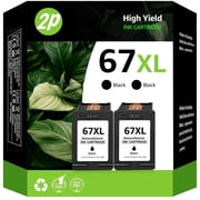 67XL Black Ink Cartridges Compatible for HP67 Black Ink Cartridges 2700 2752e 2742e 6000 6055e