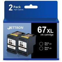 67XL Black Ink Cartridges for HP 67 67XL Ink Cartridges for HP Deskjet 2722 2752 4152 4155 ENVY Pro 6455 6458 6464 6475 (2 Black)