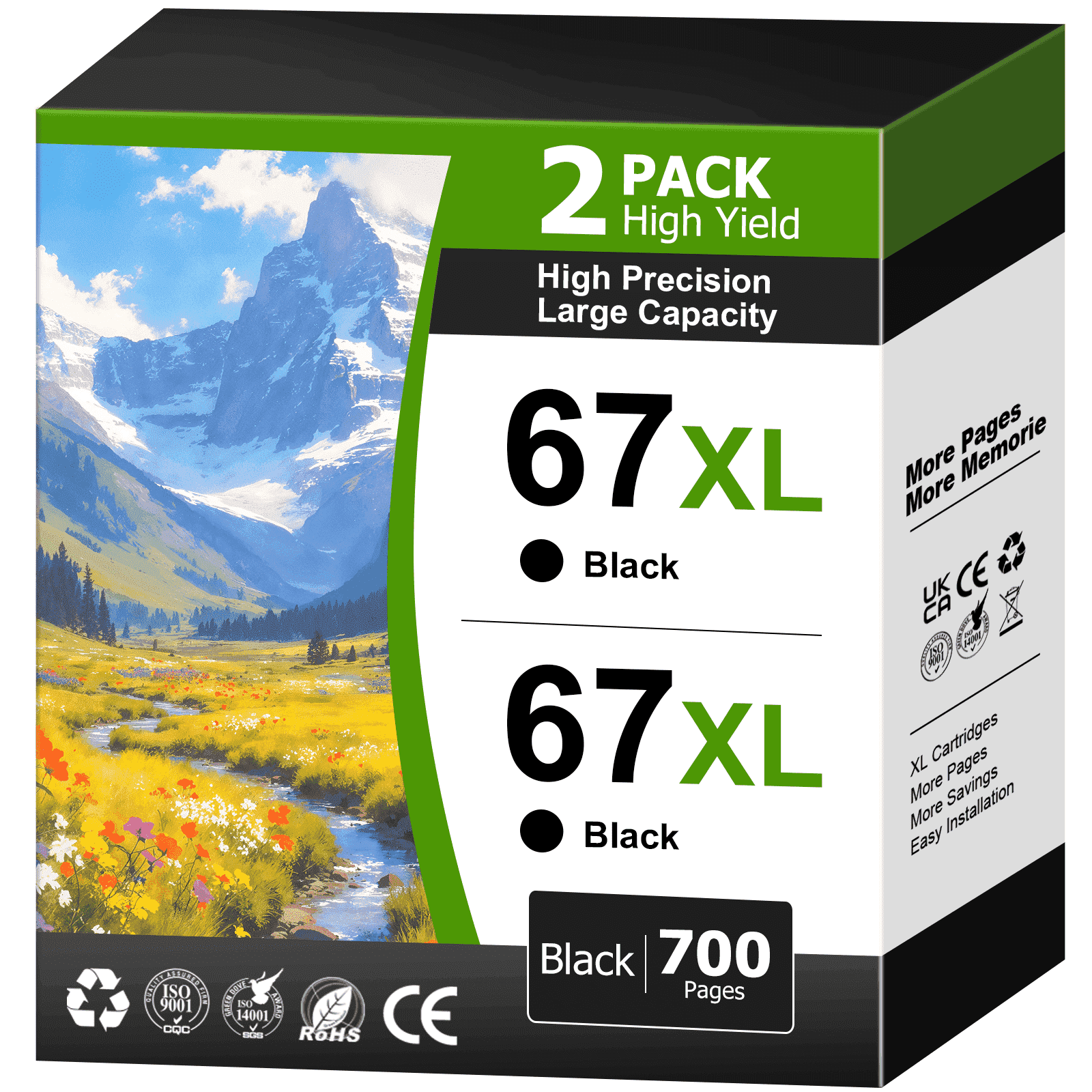 HIPAGE 67XL Black Ink Cartridge, High Yield 650 Pages, Compatible