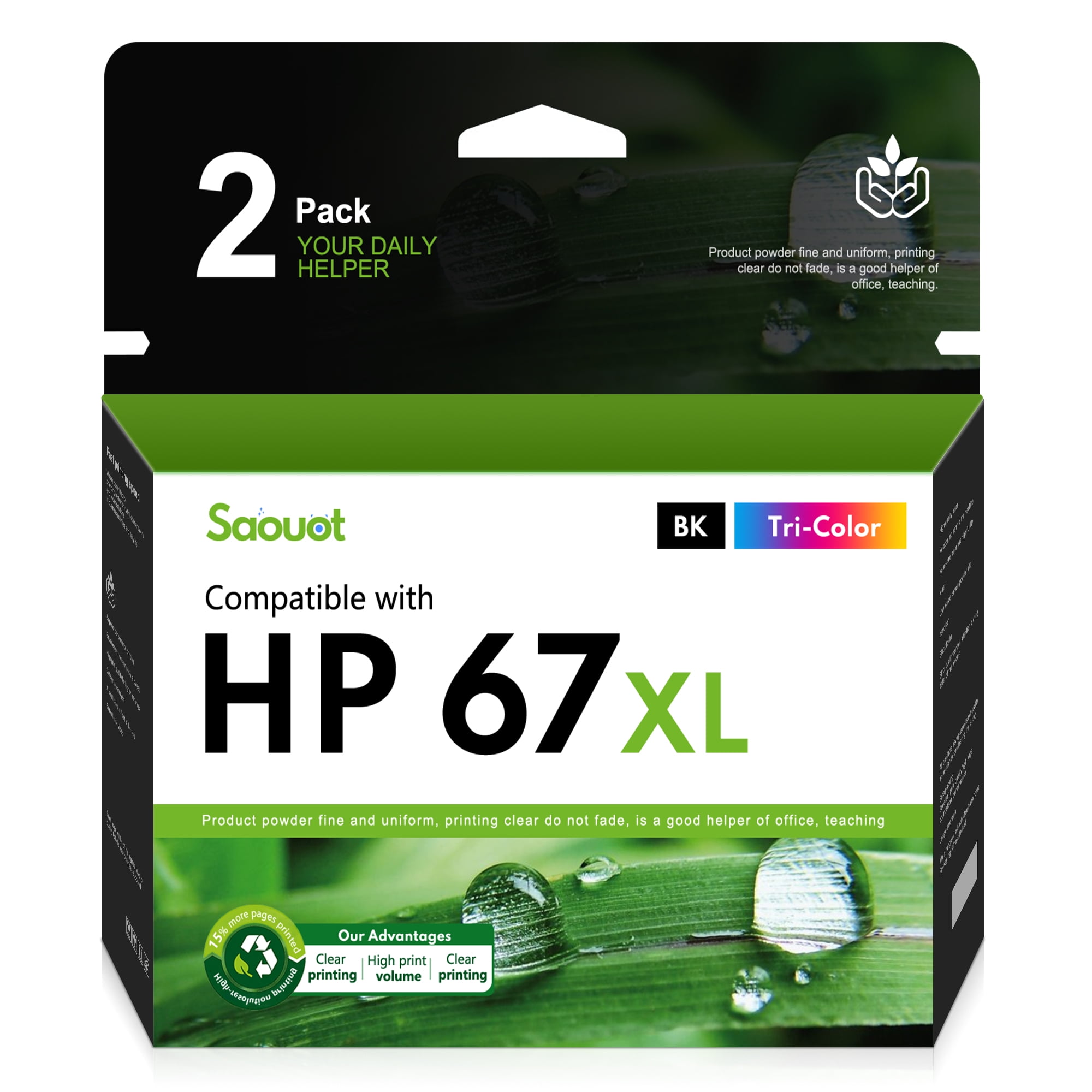 67XL Black & 67XL Tricolor Ink Cartridge Combo Pack of 2, Highyield
