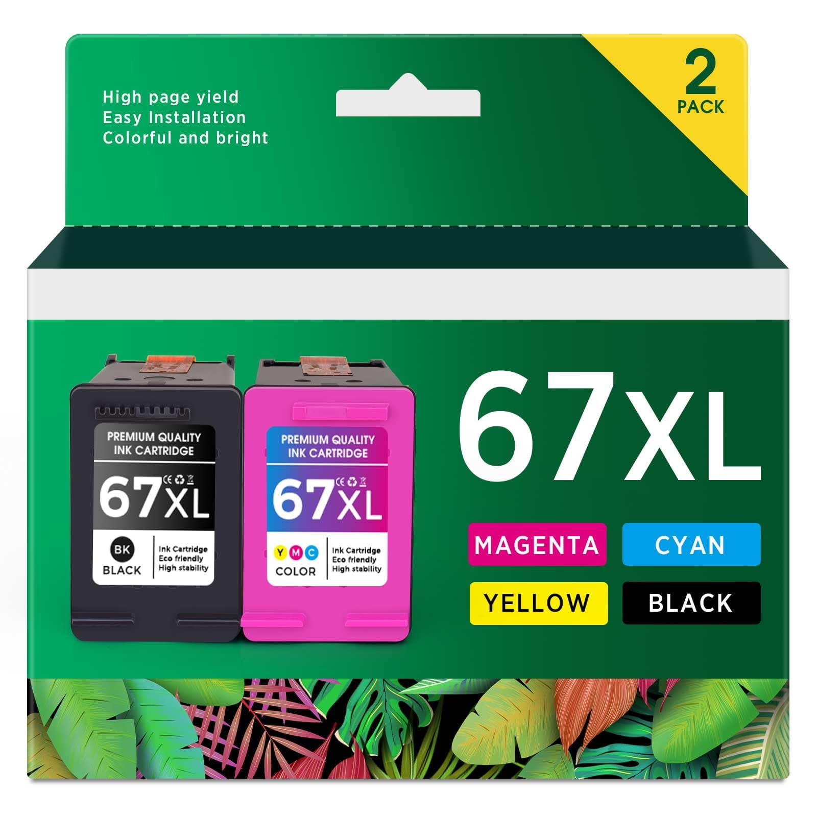 HP 67XL Tri-color High-yield Ink Cartridge | Works with HP