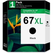 67XL Ink Cartridge Black Compatible for HP67 Ink Cartridge for DeskJet 2755e 2855e Printers