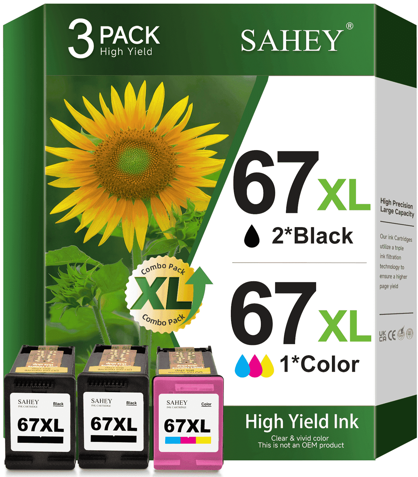 Ink Cartridge Replacement For HP Ink 67 67XL Black Color - View #5
