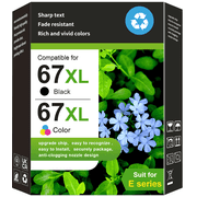 67XL Ink Cartridges Compatible for HP 67 Ink Cartridge for HP Printer Ink 67 Black and Tri-Color for HP DeskJet 2852e 2842e 4252e