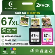 67XL Ink Cartridges Compatible for HP 67 Ink Cartridge for HP Printer Ink 67 Black and Tri-Color for HP DeskJet 2852e 2842e 4252e