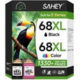 thumbnail image 1 of 68XL Ink Cartridges compatible with HP 68 ink cartridge 68e 68 Ink High Yield, Compatible with HP Envy Ink Cartridge for 6152e 6155e 6552e 6555e 6558e Printers (Black, Tri-Color), 1 of 11