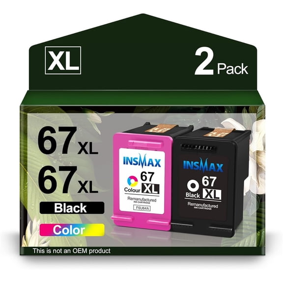 67XL Ink Cartridge Replacement for HP 67 XL for HP Ink 67 67XL for 2755e 2700 2855e 2800 2752 2742e 4155e 4255e 4100 Envy 6055 6055e 6455e Printer