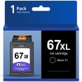 67XL Ink Cartridge for HP 67XL Black Ink work with HP DeskJet 1255, 2700, 4100 ENVY 6000, 6400