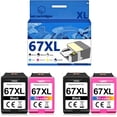 thumbnail image 1 of 67XL Ink Cartridges Compatible for HP 2700 2723 2330 6020 2320 2332 6420 Inkjet Printers, Leak-Proof Design Crisp Printing, 1 of 7