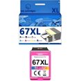 thumbnail image 1 of 67XL Ink Cartridges Compatible for HP 2700 2723 2330 6020 2320 2332 6420 Inkjet Printers, Leak-Proof Design Crisp Printing, 1 of 7
