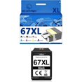thumbnail image 1 of 67XL Ink Cartridges Compatible for HP 2700 2723 2330 6020 2320 2332 6420 Inkjet Printers, Leak-Proof Design Crisp Printing, 1 of 7