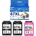 thumbnail image 1 of 67XL Ink Cartridges Compatible for HP 2700 2723 2330 6020 2320 2332 6420 Inkjet Printers, Leak-Proof Design Crisp Printing, 1 of 7