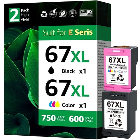 67XL Ink Cartridges Compatible for HP67 Ink Cartridges DeskJet 2755e 2855e 4155e 4255e 6055e 6065e
