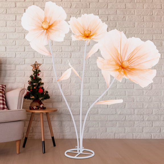67in Floorstanding Three-head Artificial Flower for Window Display Living Room Bedroom Decor Photography Background