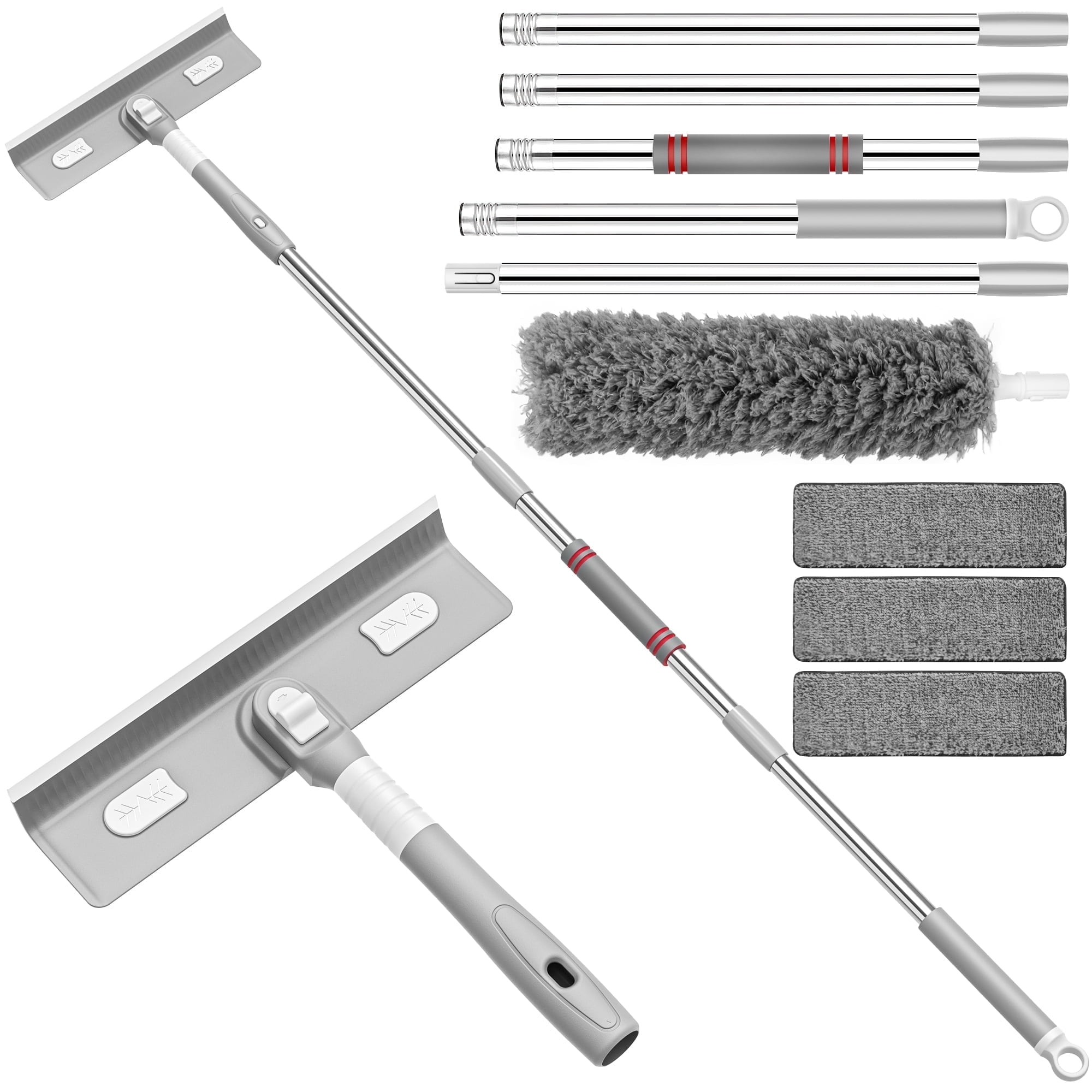 67in Window Squeegee Cleaner, 4 in 1 Rotatable Glass Cleaning Tools ...