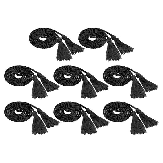 67inch Graduation Honor Cords, 8Pcs Graduation Cords Tassel Graduation Ropes Bright Color DIY, Black