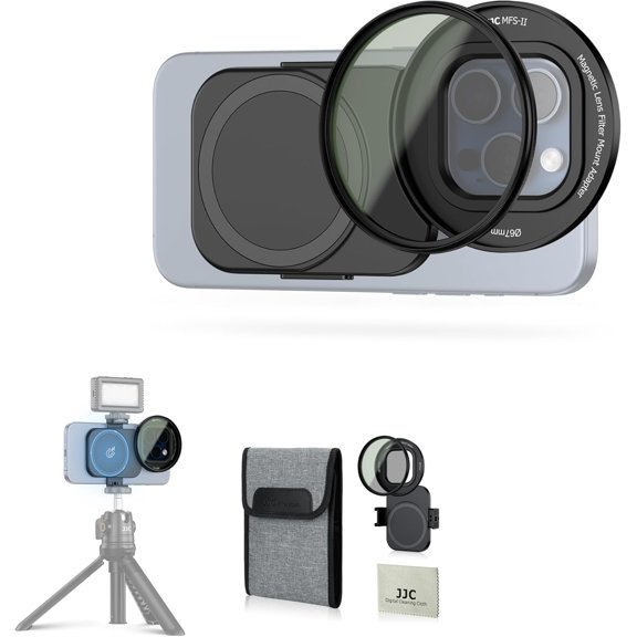 67mm CPL Filter for iPhone, Magnetic Circiular Polarizer Lens Filter Adapter Kit Compatible with iPhone 16 15 14 Pro Max Plus with 1/4 Screw & Shoe Mount for Vlogging Video Recording TikTok