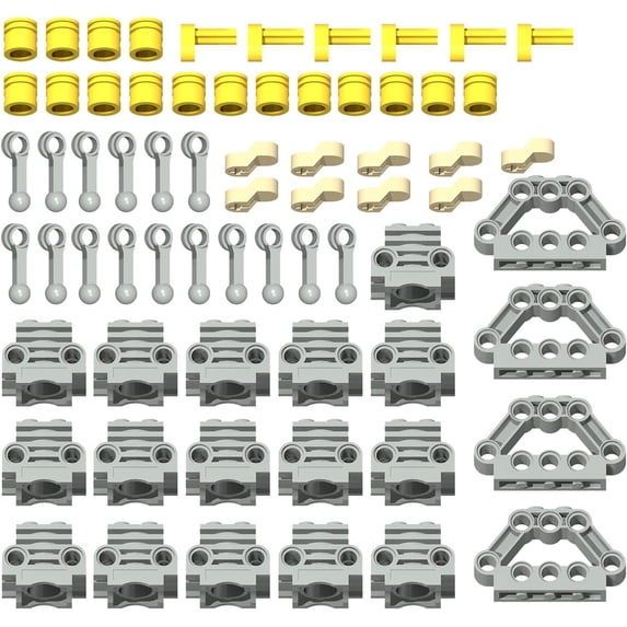 67pcs Technical Parts Engine Kit - Includes Cylinder, Piston, Connecting Rod, Pin Connector Block, Crankshaft & Crankshaft Center - Compatible with MOC-Technic Building Sets
