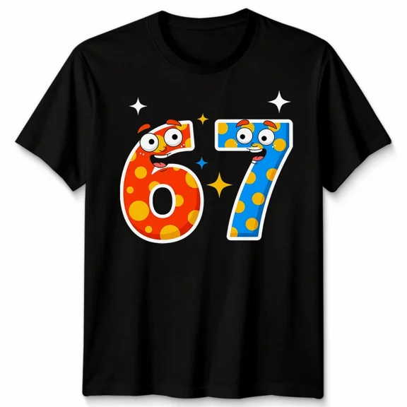 67th Birthday Celebration Numbers 67 Years Old Milestone Gift Unisex T-Shirt, for men & women, up to size 5XL