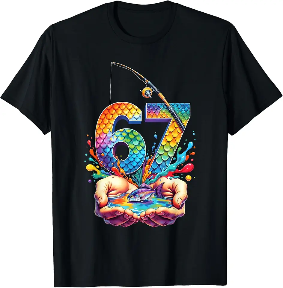 67th Birthday Fisherman Gift Colorful Fish Scale Graphic Unisex Short ...