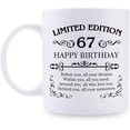 thumbnail image 1 of 67th Birthday Gifts for Women Men - 11 oz Coffee Mug - 67 Year Old Present Ideas for Mom, Dad, Wife, Husband, Son, Daughter, Friend, Colleague, Coworker (67th Birthday Gift), 1 of 7