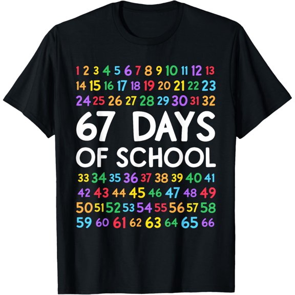 67th Day of School Teacher 67 Math Numbers 100th Days Adult T-shirt