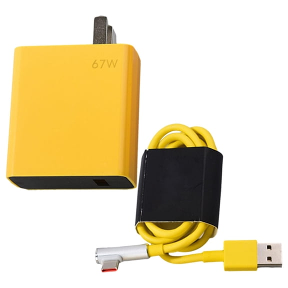 67w Charger Plug Set, 90 Degree Elbow Design Super Fast Wall Charger with Smart Chip and Type C Cable, Power Adapter with Folding Plug for Charging USB Type C Devices