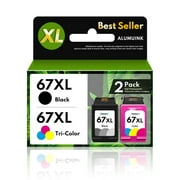 67xl Ink Cartridge 2 Pack Replacement for HP Deskjet 2742e 2752e 2755e (Black, Tri-Color)