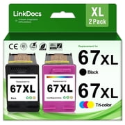 67xl Ink Cartridge Compatible for HP 67 Ink Cartridge for HP Ink 67 for Deskjet 2823e 2742e 2752e 2755e Envy 6000 6055 6055e 6400e 6455e 6458e Envy Pro 6455 6458 Printer Ink Black, Tri-Color