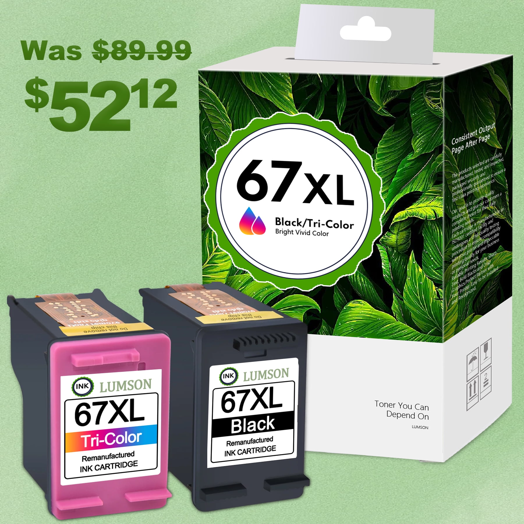 67xl Ink Cartridge High Yield 3YM57AN / 3YM58AN Replacement for HP Envy 6055 6055e 6400e 6455e