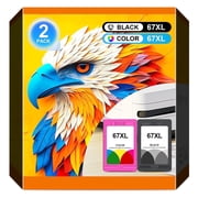 67xl Combo Ink Cartridges for deskjet 2842e ink/2800e Printer Ink Compatible for Deskjet 2852e 4200e 4252e 4255e