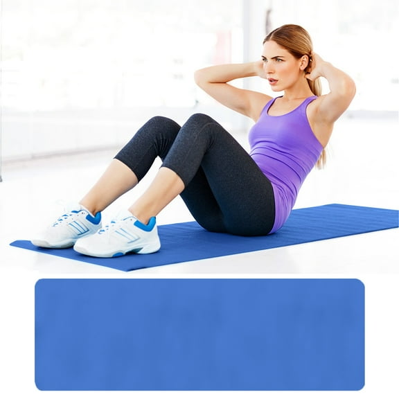 68.11 inch TPE Yoga Mat Fitness & Exercise Mats Large Size 68.11"L x 22.83"W Non-Slip Anti-Tear For Women Men,Blue