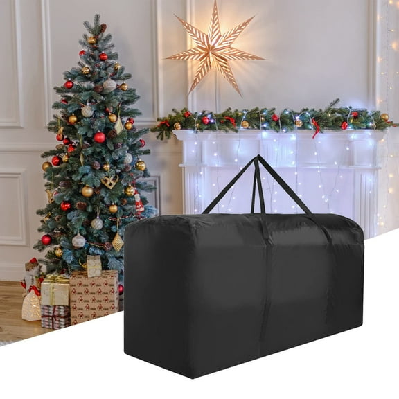 68*20*30inch Christmas Tree Storage Bag,Waterproof Artificial Xmas Tree Storage Container with Double Zippers & Reinforced Handles, Wide Opening Holiday Tree Saver Bag for Disassembled Trees