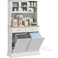 68" Kitchen Pantry Storage with Charging Station 2 Tilt Out