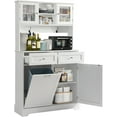 thumbnail image 1 of 68.4" Kitchen Pantry Storage Cabinet, Freestanding Cupboard with Shelf, 2 Drawers and 1 Tilt Out Trash Cabinet, Tall Storage Cabinets for Kitchen, Dinning Room, Living Room (White), 1 of 8