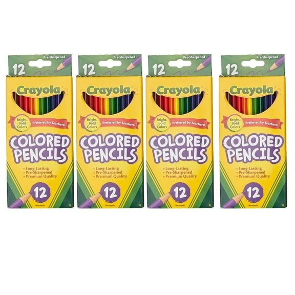 68-4012 Colored Pencils, 12-Count, Pack of 4, Assorted Colors