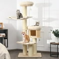thumbnail image 1 of 68.5" Tall Cat Tree, Multi-Level Modern Cat Tower with Sisal Scratching Posts, Top Perch, Cat Condo, Hammock, Jingling Balls, and Washable Cushions, Cat Tree Tower for Indoor Cats Large Adult, 1 of 14