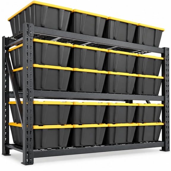 68.5"W Heavy Duty Garage Storage Rack, 7050LBS High Capacity Shelf Unit for Shop Basement Industrial, 3-Tier Reinforced Steel Adjustable Metal Organizer, Commercial Warehouse Shelving, 23.7"D x 66"H