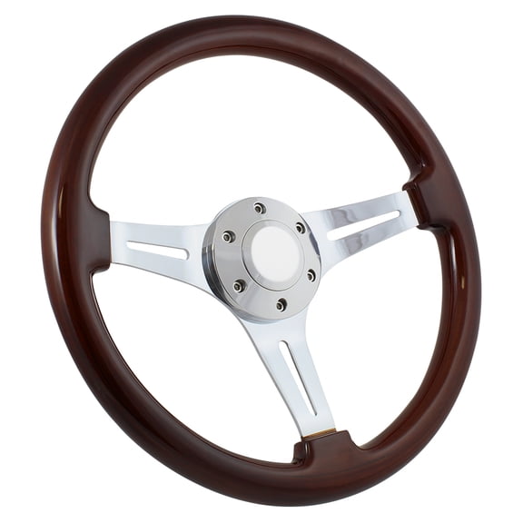 68-69 Chevy/gmc Van 14" Wood Billet Polished Steering Wheel Set Adapter & Horn