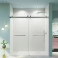 thumbnail image 1 of 68-72" x 76" Frameless Double Sliding Soft-Close Shower Door, 3/8" (10mm) SGCC Tempered Glass with Brushed Nickel Hardware, 1 of 9