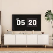 68.89 Deep White Media Cabinet with Storage / Easy to Assemble and Clean