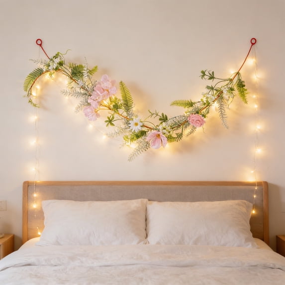 68.8In Easter Vines Rattan Door Decorations Spring Branches Leaves Floral Garland Colorful Indoor Outdoor Home Decor Patio Porch Accents Faux Greenery Swag Entryway Hanging