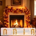 thumbnail image 1 of 68.9" Artificial Maple Leaf Pumpkins Rattan, Layered Faux Foliage Berry Vines for Fall Outdoor Decor, Flexible Flower Garland with Double End Fastener Loops, AKLJWH, 1 of 6