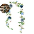 thumbnail image 1 of 68.9 Inch Artificial Rose Garland – Fake Flower Vine for Spring Decor – UV Resistant Plastic Faux Floral String for Indoor/Outdoor Use, Weddings, Patios, Porches & Wall Wrapping, 1 of 6